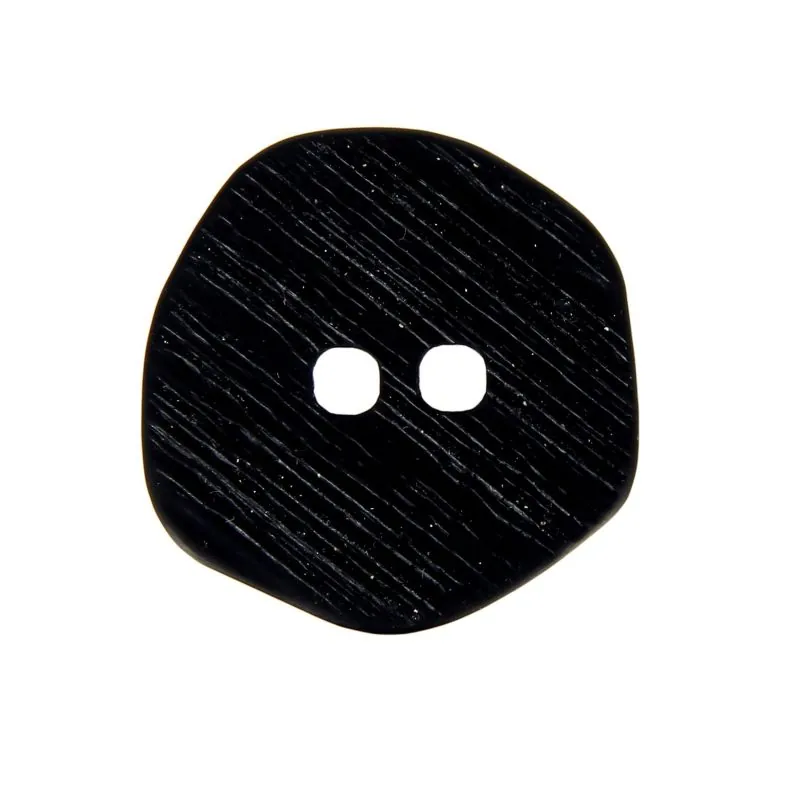 Bouton noir 2 trous façon corne x10 - 27 mm