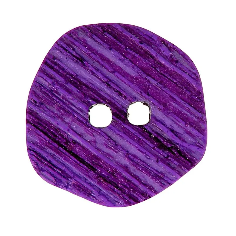 Bouton violet 2 trous façon corne x10 - 36 mm