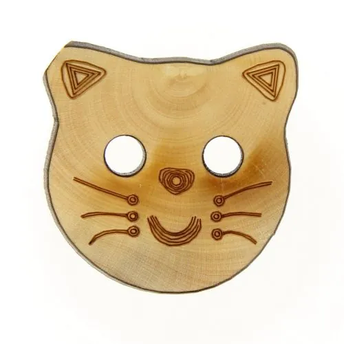 Bouton : 2 Trous, Chat : 36 mm : Buis : x10