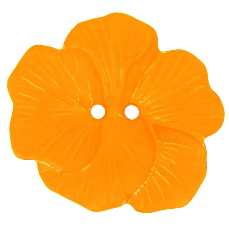 boutons fleur orange - x10 48 mm 2 trous fleur exotique