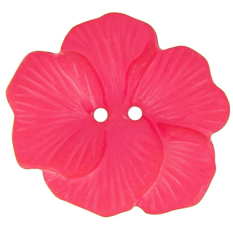 boutons fleur rose foncé - x10 48 mm 2 trous fleur exotique