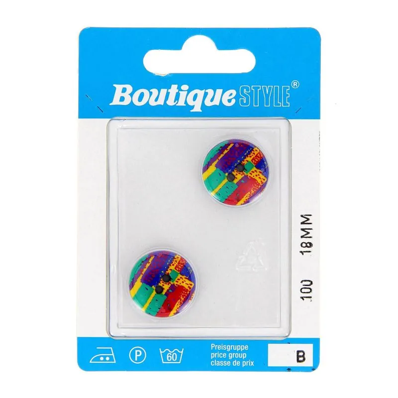 Carte 2 boutons 18 mm code prix B -pos 100 Carte 2 boutons 18 mm code prix B -pos 100
