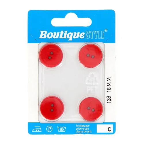 Bouton : 18 mm : x4 : Code prix (C) : Position (123)