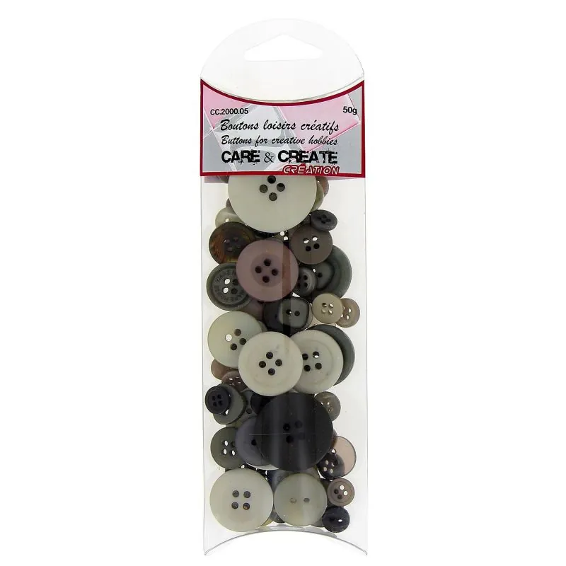 Boutons nuance kaki assort. loisrs créatifs 50gr Boutons nuance kaki assort. loisrs créatifs 50gr