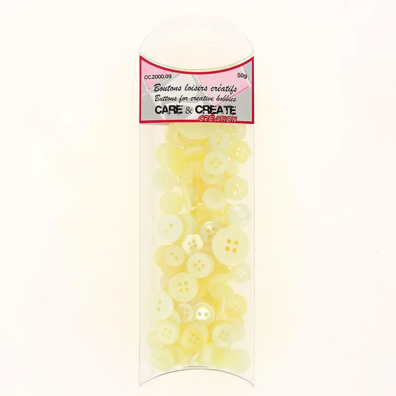 Boutons jaune clair assort. loisrs créatifs 50gr Boutons jaune clair assort. loisrs créatifs 50gr