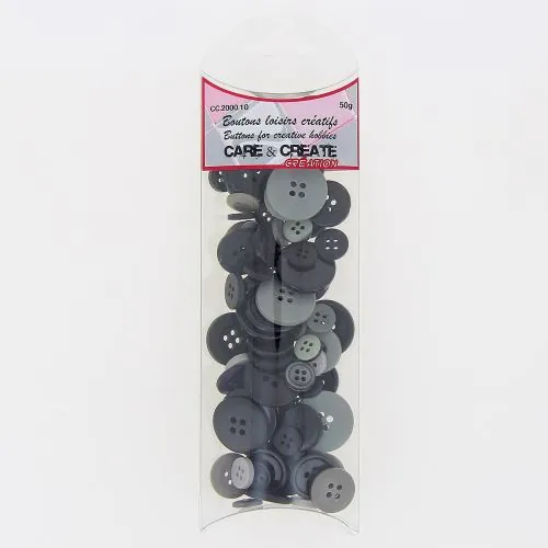 Boutons gris clair assort. loisrs créatifs 50gr