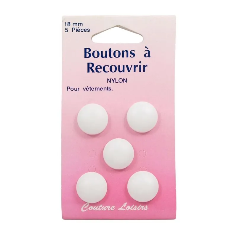 Boutons à recouvrir nylon 18 mm X5 Boutons à recouvrir nylon 18 mm X5