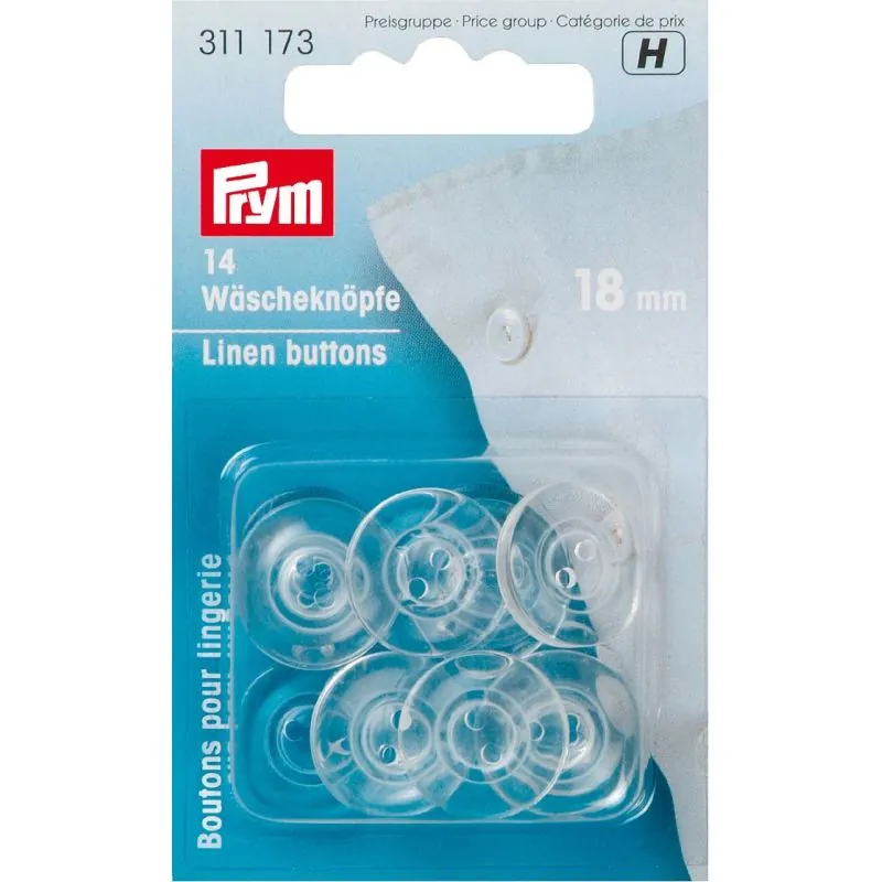 Carte 14 Boutons pour lingerie plastique 18 mm tra Carte 14 Boutons pour lingerie plastique 18 mm tra