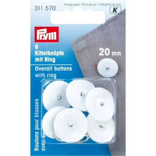 Carte 10 Boutons blouse et pyjamas plastique 20mm Carte 10 Boutons blouse et pyjamas plastique 20mm