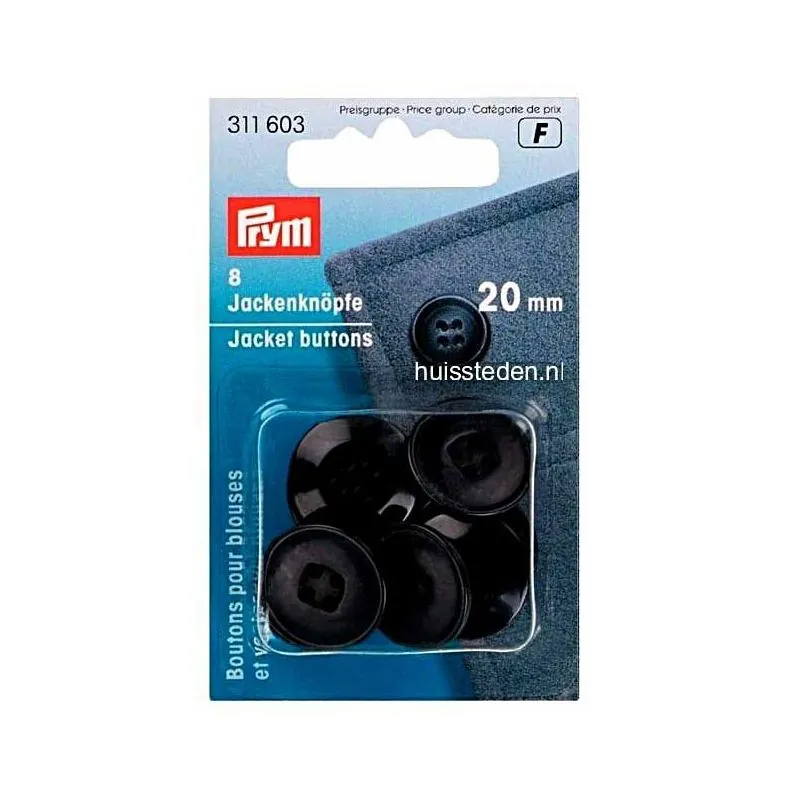Boutons pour blouses/vestes 20 mm bleu foncé Boutons pour blouses/vestes 20 mm bleu foncé