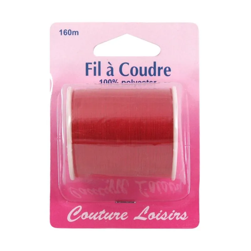 fil à coudre rouge polyester - 160 m