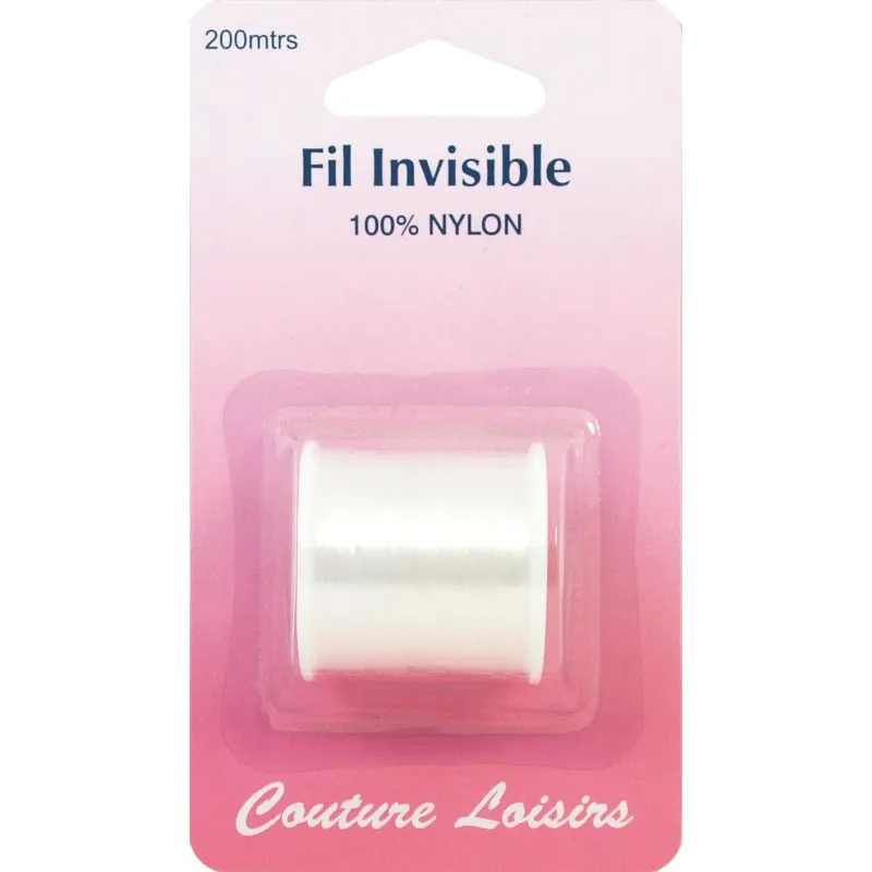 Bobine de fil polyester invisible clair -200m