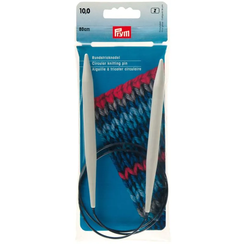 Aiguilles à tricoter circulaires 80 cm 10 mm plast Aiguilles à tricoter circulaires 80 cm 10 mm plast