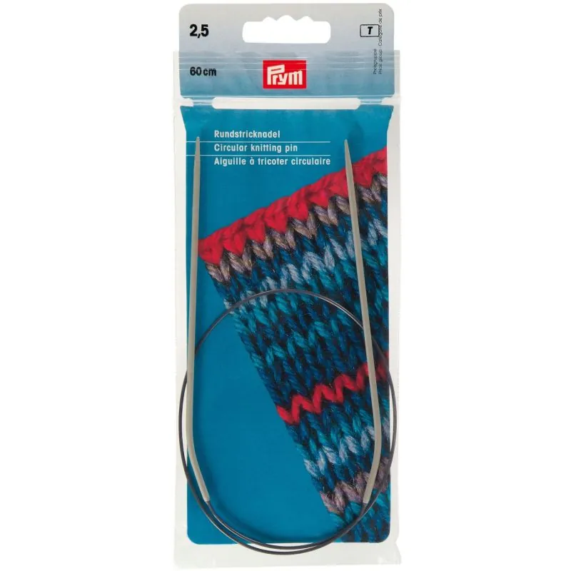 Aiguilles à tricoter circulaires 60 cm 2.5 mm alu Aiguilles à tricoter circulaires 60 cm 2.5 mm alu