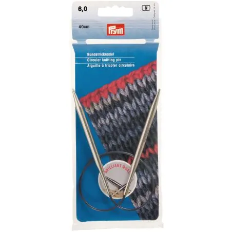 Aiguilles à tricoter circulaires 40 cm 6 mm laiton