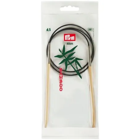 Aiguilles à tricoter circulaires bambou 80 cm 4,50