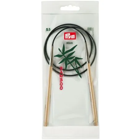 Aiguilles à tricoter circulaires bambou 80 cm 5,50