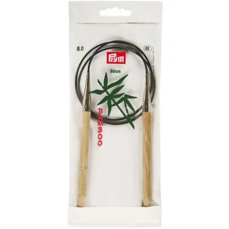Aiguilles à tricoter circulaires bambou 80 cm 8,00