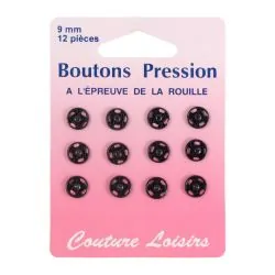 Boutons pression 9 mm noirs...