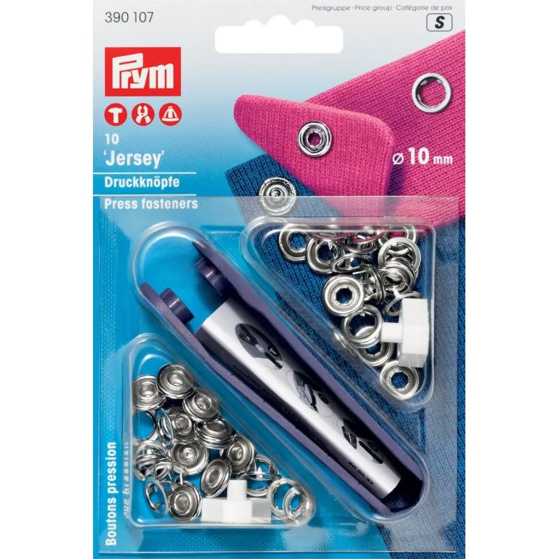 Carte 10 Boutons press. Jersey laiton 10 mm anneau Carte 10 Boutons press. Jersey laiton 10 mm anneau