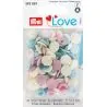 Boutons pression Prym love col. assort. bleu pastel