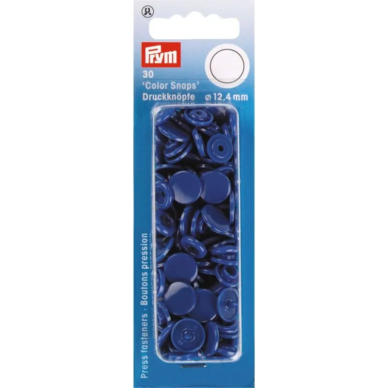 Boutons pression color snaps bleu royal 12,4 mm