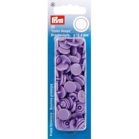 Boutons pression color snaps lilas clair 12,4 mm