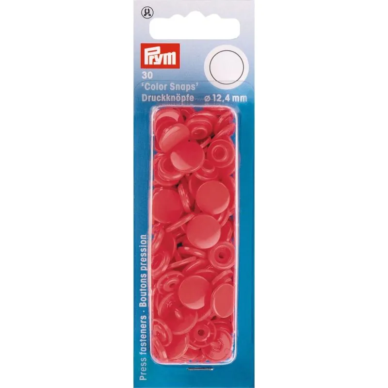Boutons pression color snaps rouge 12,4 mm