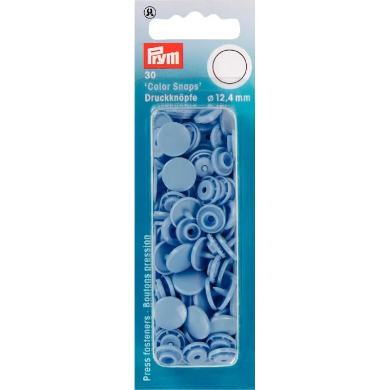 Boutons pression color snaps bleu lavande 12,4 mm