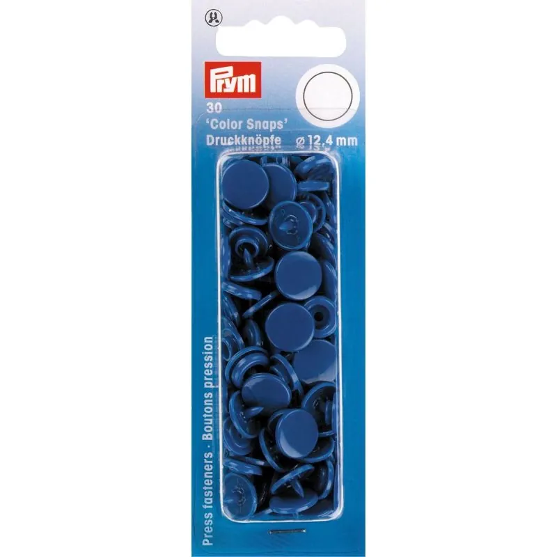Boutons pression color snaps bleu 12,4 mm