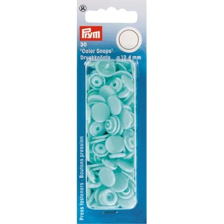 Boutons pression color snaps turquoise clair 12,4