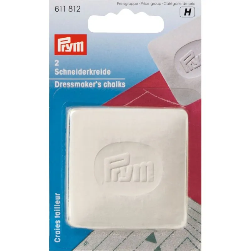 Carte 2 Craies tailleur 50 x 50 mm blanc Carte 2 Craies tailleur 50 x 50 mm blanc