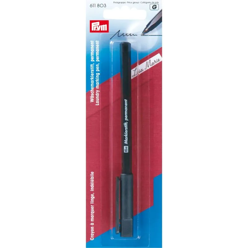 Crayon à marquer linge stylo indélébile, noir