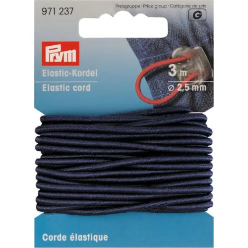 Corde : Elastique : 2.5 mm x 3 m : Bleu marine