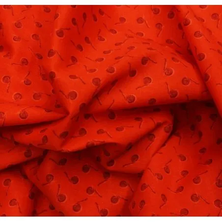 Tissu coton patchwork escargot rouge