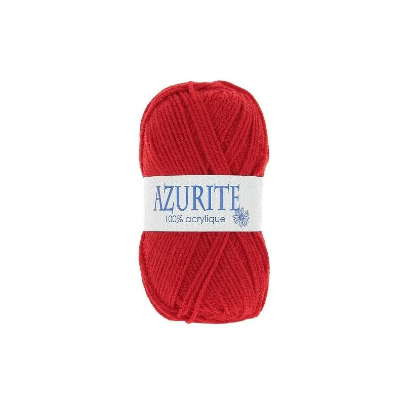 Pelote de laine rouge 100% acrylique Azurite x10 - 50 gr