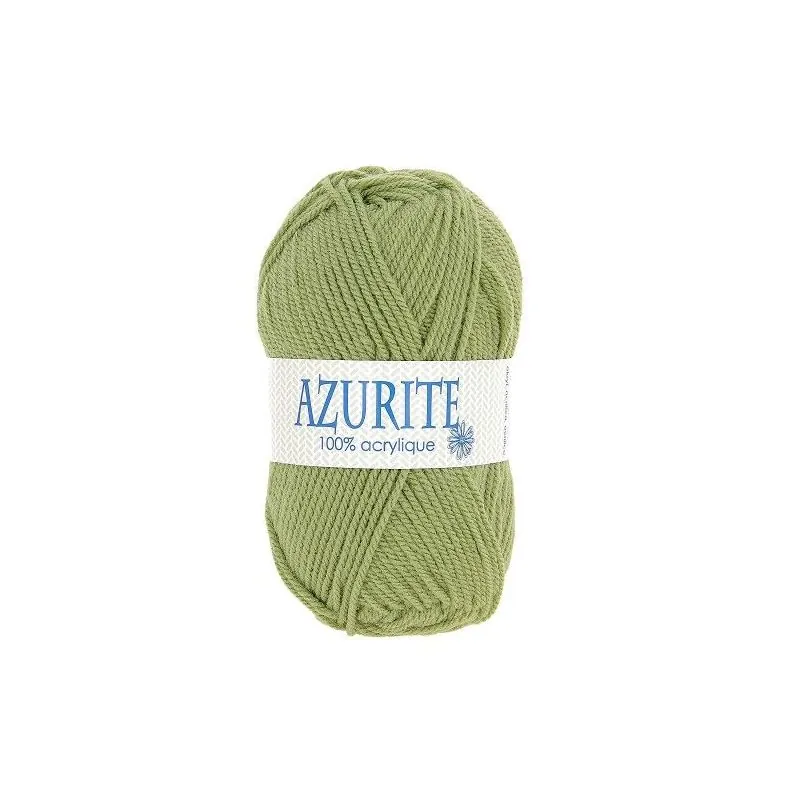Pelote de laine vert kaki 100% acrylique Azurite x10 - 50 gr