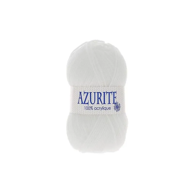 Pelote blanche 100% acrylique Azurite x10 - 50 gr - 1300.0501