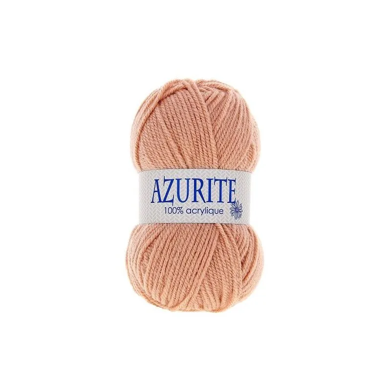 Pelote rose saumon 100% acrylique Azurite x10 - 50 gr