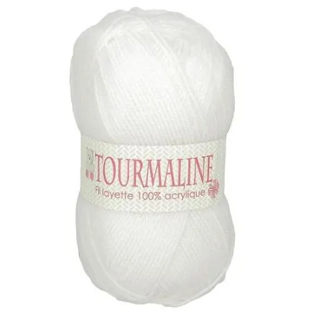 Pelote de fil layette blanc x2 - 50 gr - Tourmaline