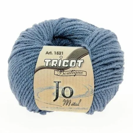 Pelote tricot acrylique bleu gris clair métalisé x10 - 50 gr