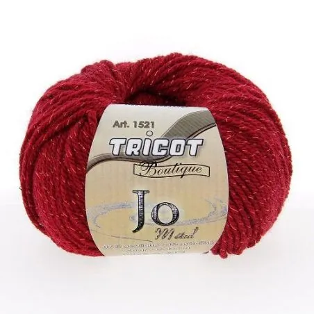 Pelote tricot acrylique rouge métallisé x10 - 50 gr