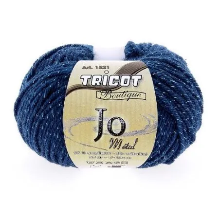 Pelote tricot acrylique bleu de minuit métallisé x10 - 50 gr