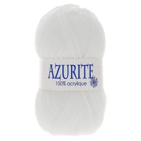 Pelote blanche 100% acrylique Azurite x10 - 50 gr
