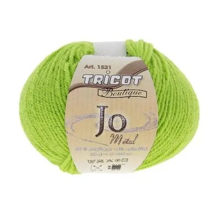 Pelote tricot acrylique vert lime x10 - 50 gr