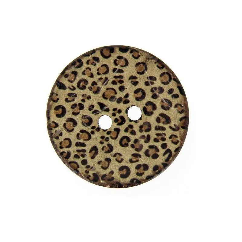 boutons fourrure léopard - x12 Ø40 mm coco