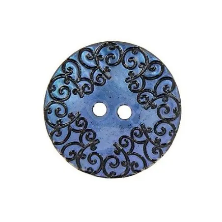 boutons 2 trous bleu - 27 mm nacre x20 