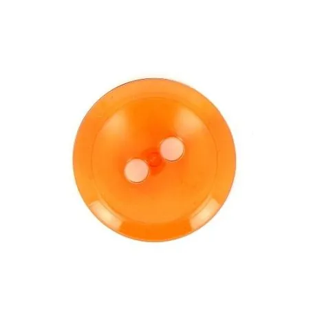 Boutons orange x30 - 22 mm bt 2 trous transparent cuvet