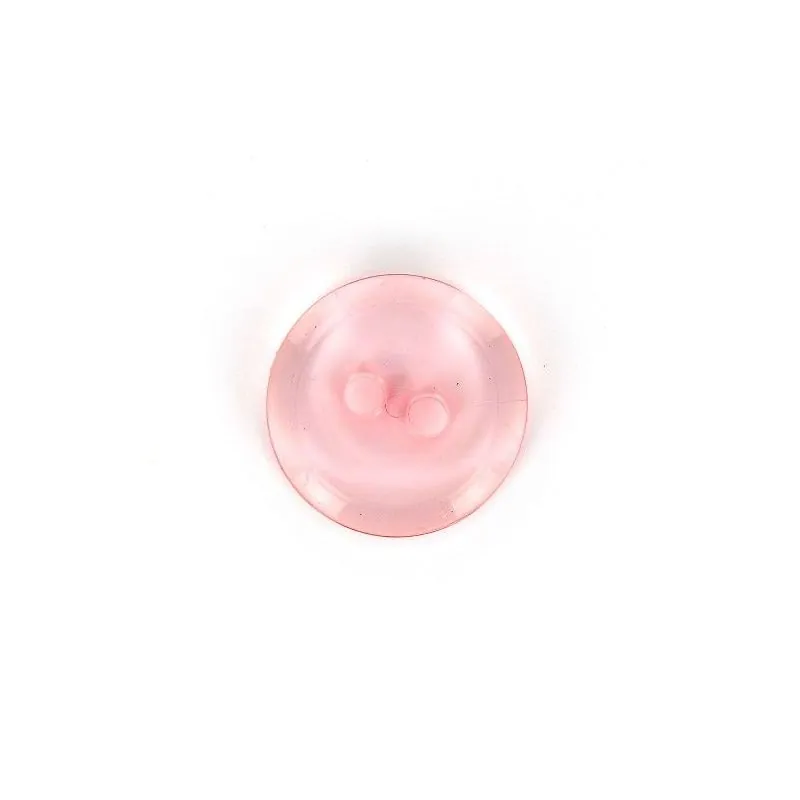 Boutons rose pâle x30 - 22 mm bt 2 trous transparent cuvet