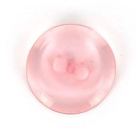 boutons rose pâle x30 - 27 mm bt 2 trous transparent cuvet